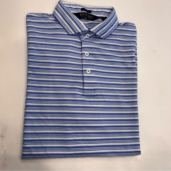 Ralph Lauren Golf Pro Fit Performance Mens Shirt Blue & White Stripe Sz L  NWOT - Picture 12 of 13
